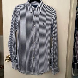 Ralph Lauren blue stripe button up shirt